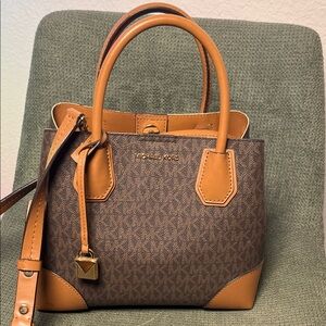 Michael Kors Brown and Tan Satchel